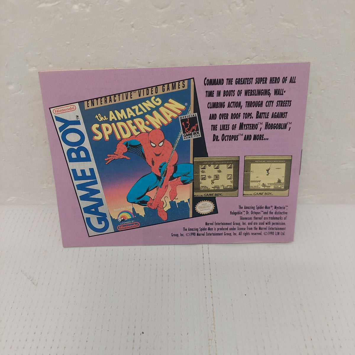 The Amazing Spider-Man para Game Boy (1990)