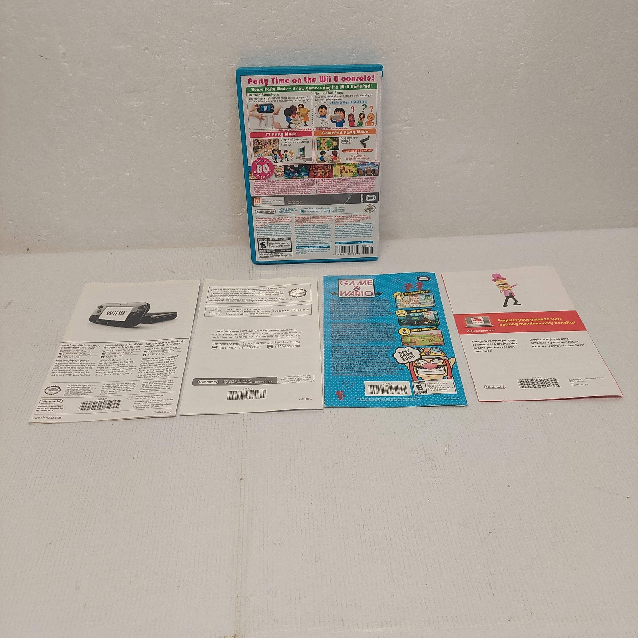 Nintendo Wii U Wii Party U Case, Manual and Inserts ONLY No Game
