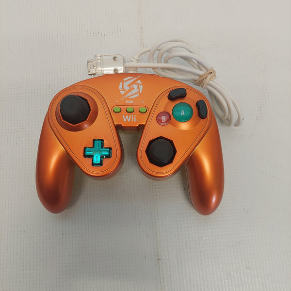 Nintendo Wii Wired Controller Fight Pad Samus Gold Gamecube Style