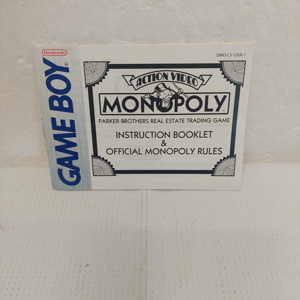 Nintendo Game Boy Monopoly Manual ONLY