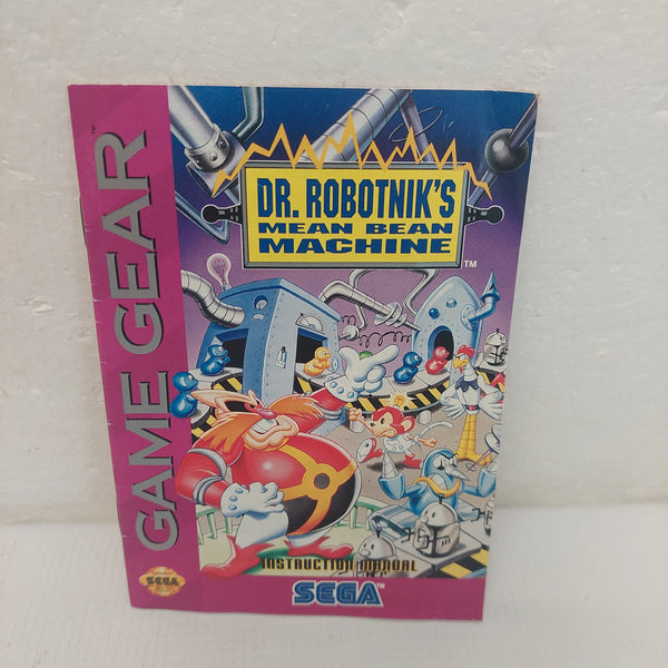 Dr. Robotnik's Mean Bean Machine Sega Game Gear Manual ONLY