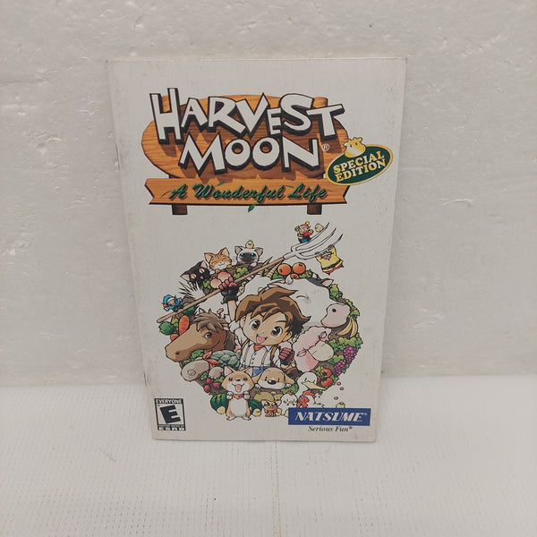 Harvest Moon A Wonderful Life Special Edition PS2 Instruction Manual ONLY