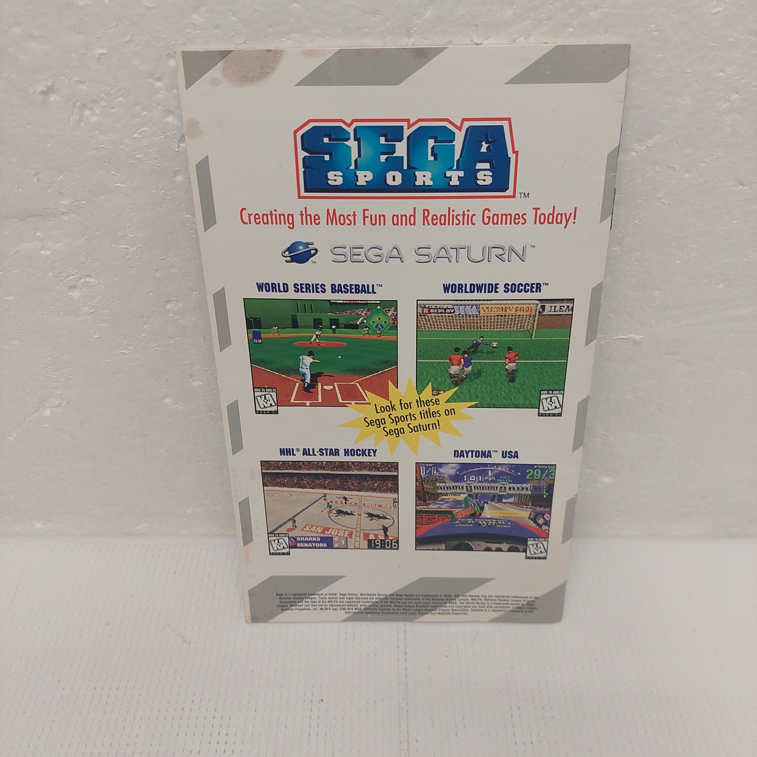 Sega Rally Championship Sega Saturn Instruction Manual ONLY