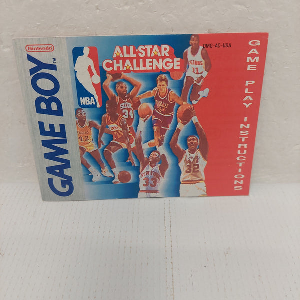 NBA All Star Challenge Nintendo Game Boy Instruction Manual ONLY