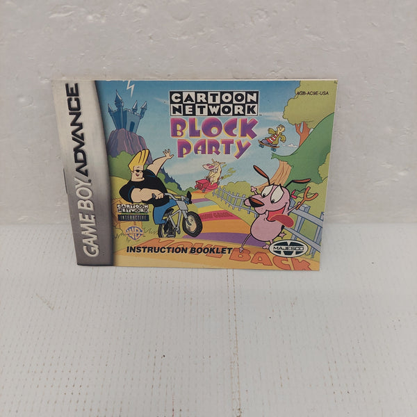 Cartoon Network Block Party Nintendo Game Boy Advance Instruction Manual ONLY