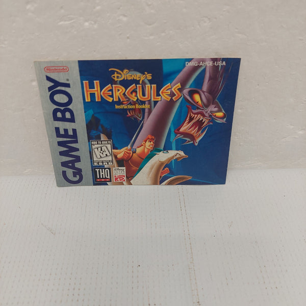 Disney's Hercules Nintendo Game Boy Instruction Manual ONLY
