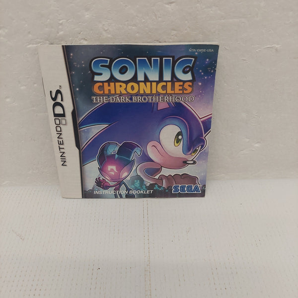 Sonic Chronicles The Dark Brotherhood Nintendo DS Instruction Manual ONLY