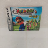 Mario Golf Advance Tour Nintendo Game Boy Advance Instruction Manual ONLY