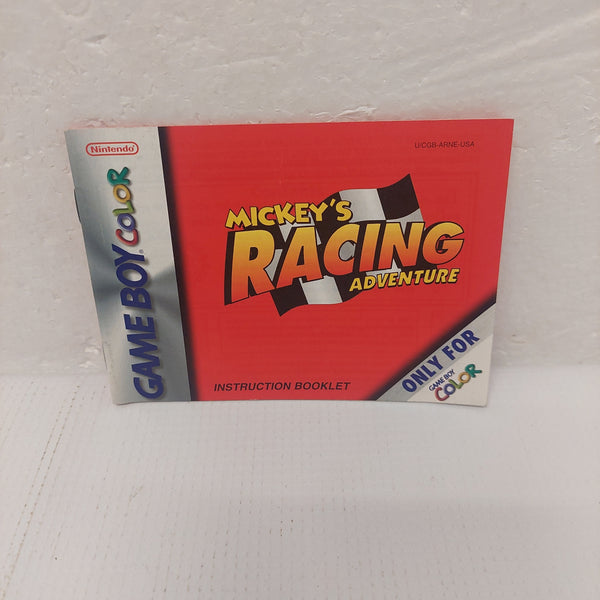 Nintendo Game Boy Color Mickey's Racing Adventure Instruction Manual