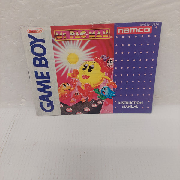 Nintendo Game Boy Ms. Pac-Man Instruction Manual
