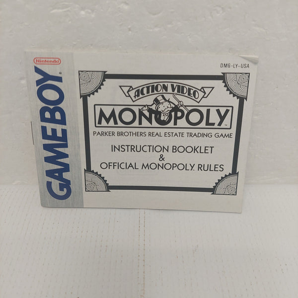 Nintendo Game Boy Monopoly Manual ONLY