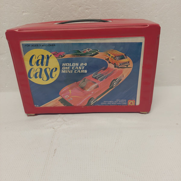 Vintage Red Car Case Holds 24 Cars