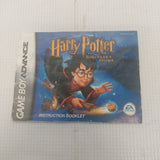 Nintendo Game Boy Advance Harry Potter and the Sorcerer's Stone Instruction Manual ONLY