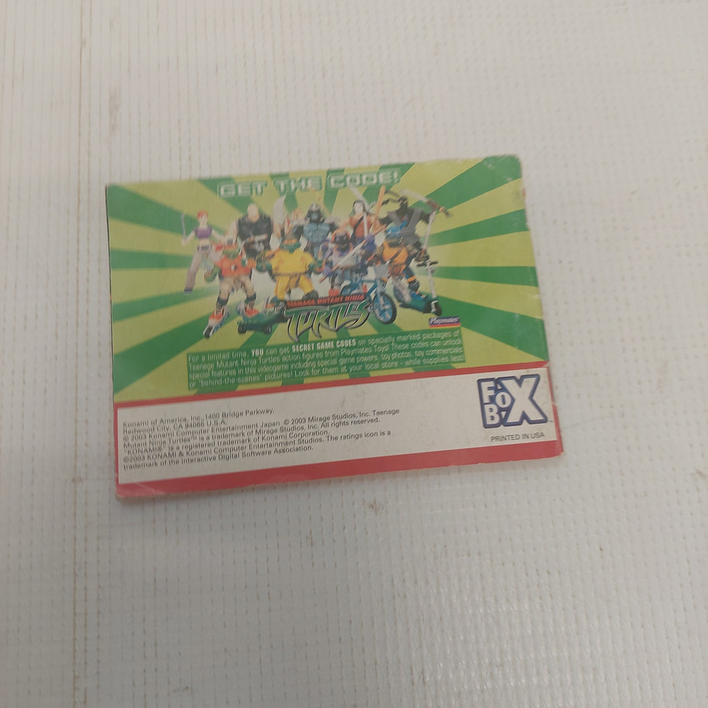 Teenage Mutant Ninja Turtles Nintendo Game Boy Advance Instruction Manual ONLY
