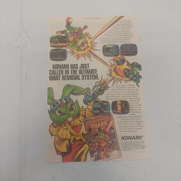 Bucky O'Hare Nintendo NES Promo Ad 1991
