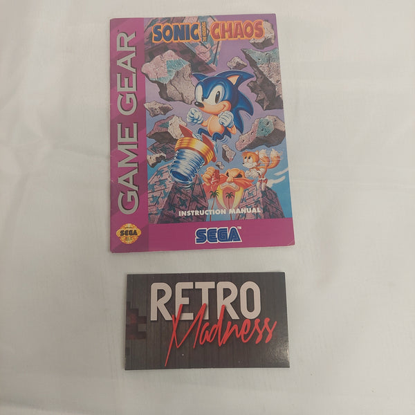 Sonic Chaos Sega Game Gear Manual ONLY