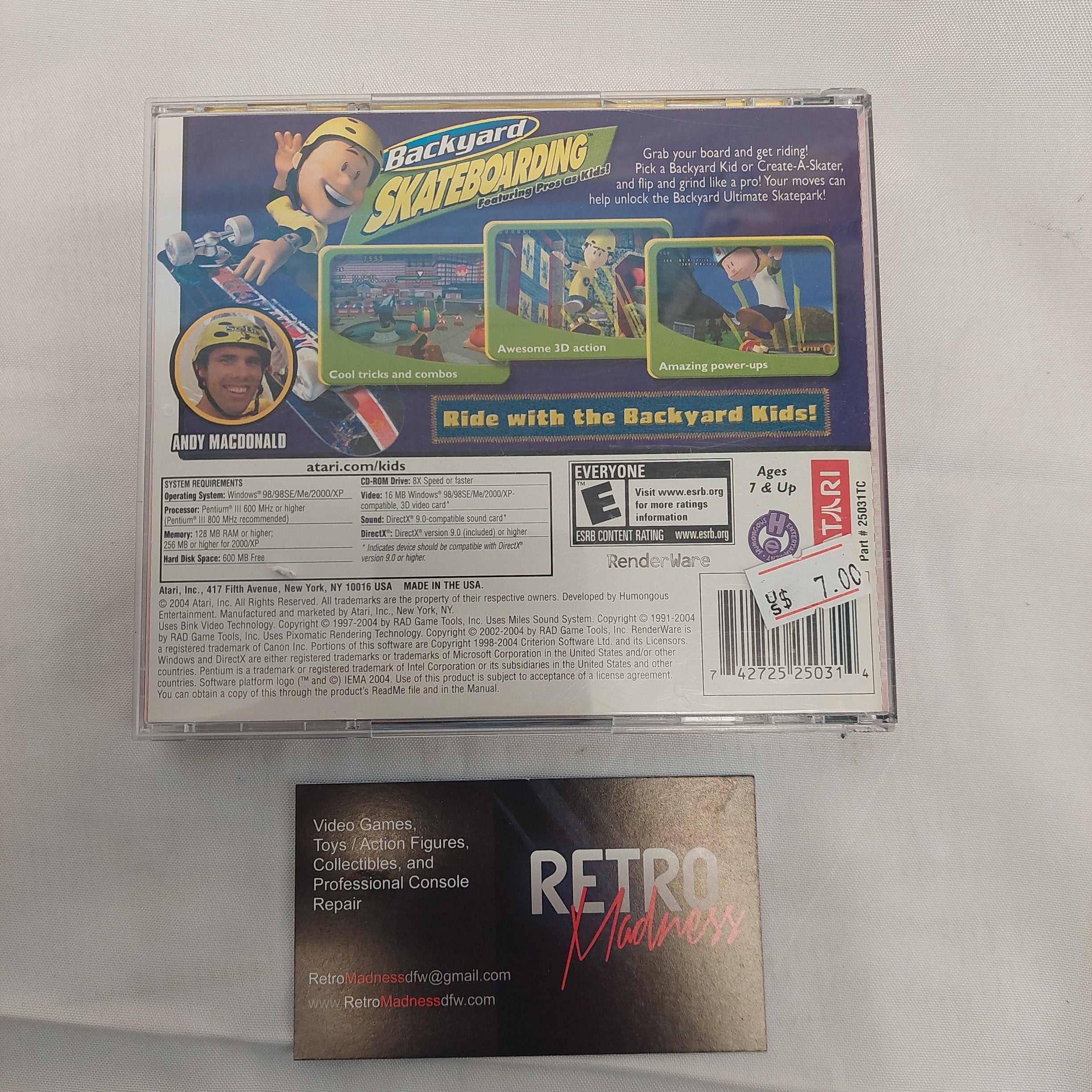 Atari Backyard Skateboarding PC CD-Rom Game – Retro Madness