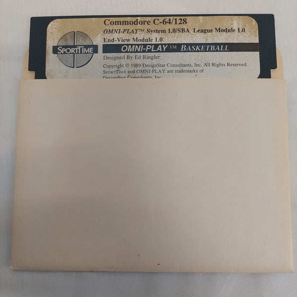 Commodore 64/128 Omni-Play Basketball Game Disk Untested