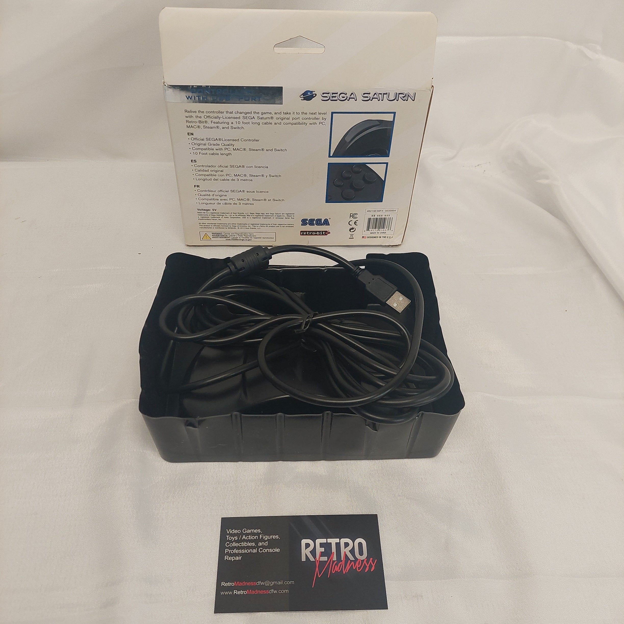 Retro Bit Sega Saturn Controller with USB Port Tested