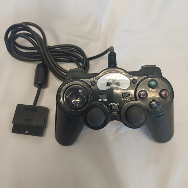 Arsenal Gaming Black Wired Controller for PS2 Tested and Works