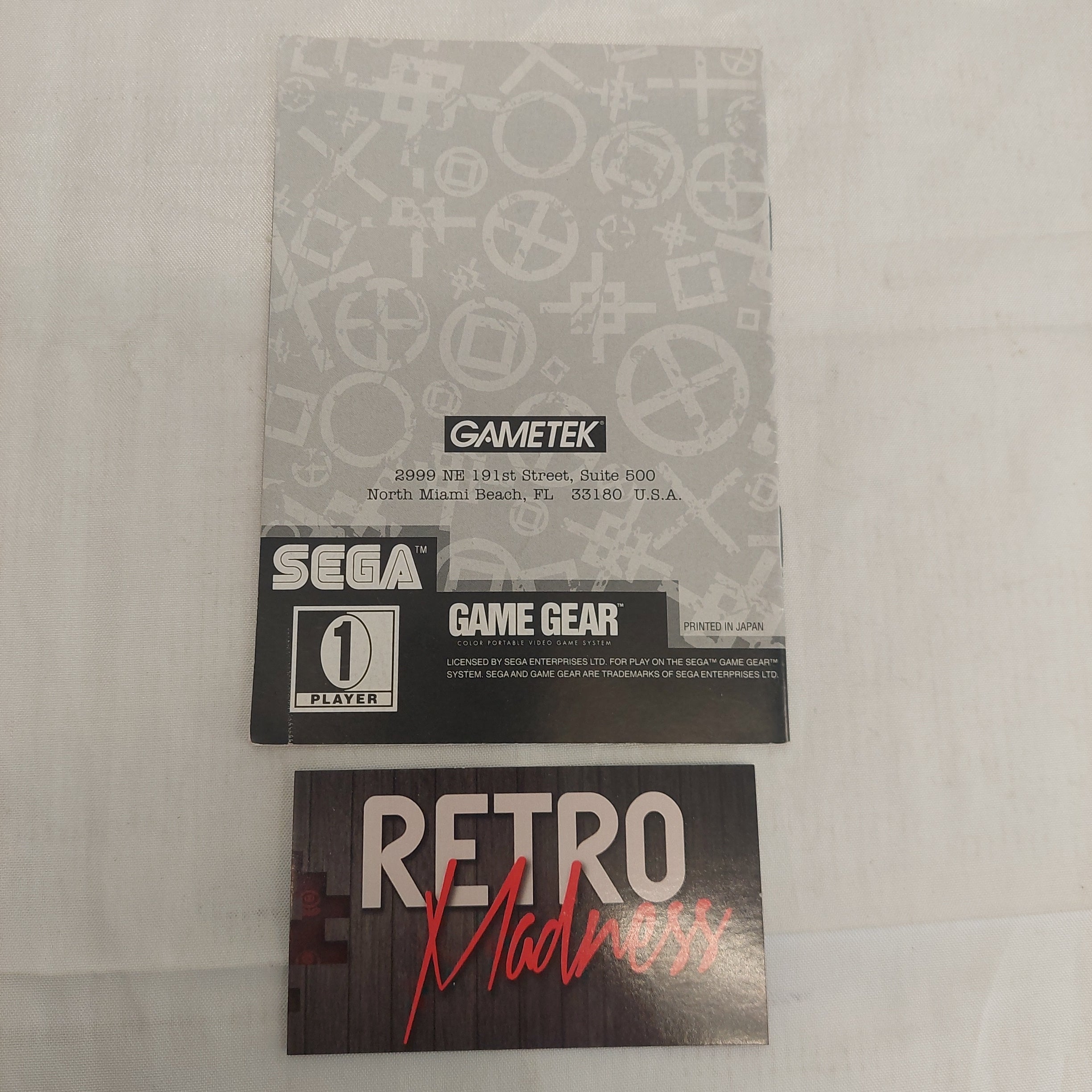 Sega Game Gear Tesserae Instruction Manual