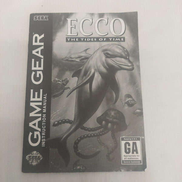 Sega Game Gear Ecco The Tides of Time Manual Only