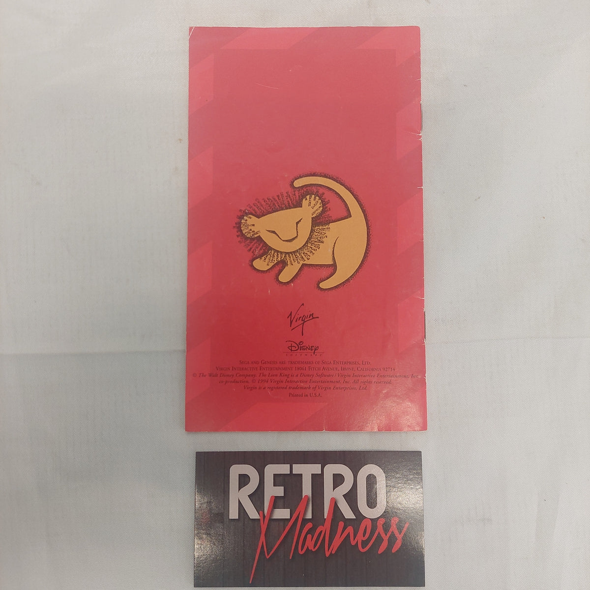 Sega Genesis The Lion King Manual ONLY – Retro Madness