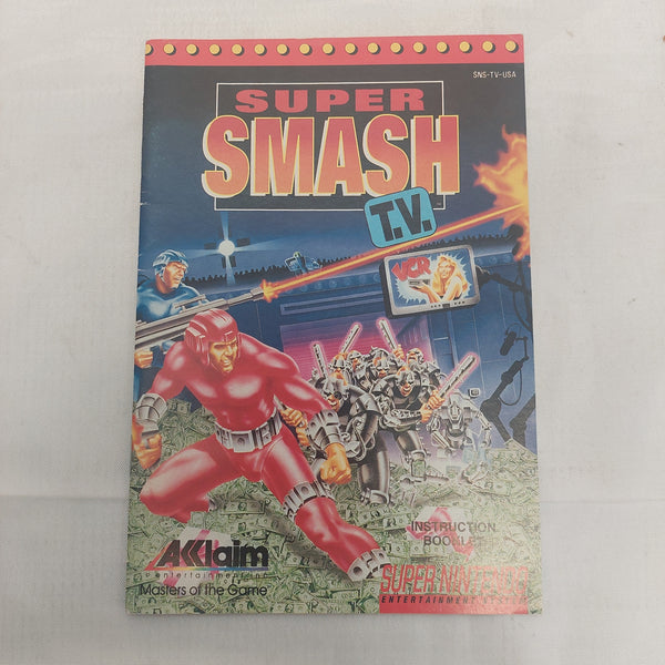 Super Nintendo SNES Super Smash TV Manual ONLY