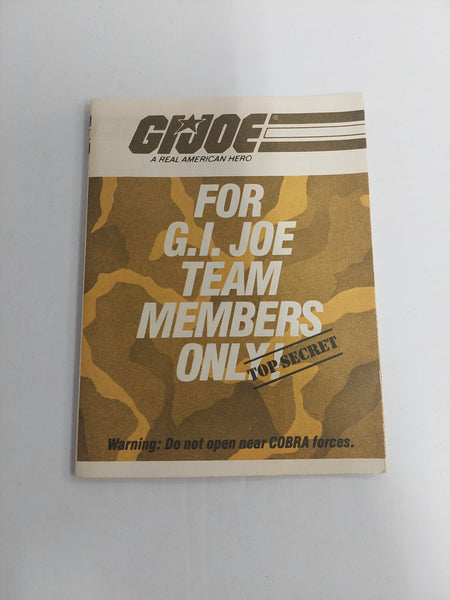 Vintage 1984 G.I. Joe Team Members Only Top Secret Booklet Brochure Insert