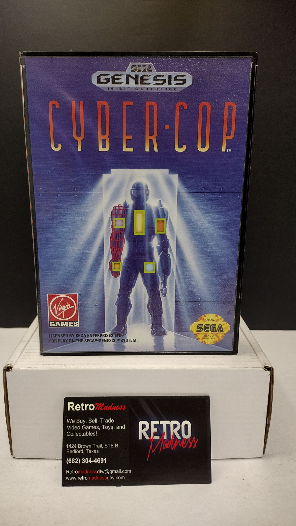 Sega Genesis Cyber Cop Original Hard Shell Case ONLY (No Game / No Manual)