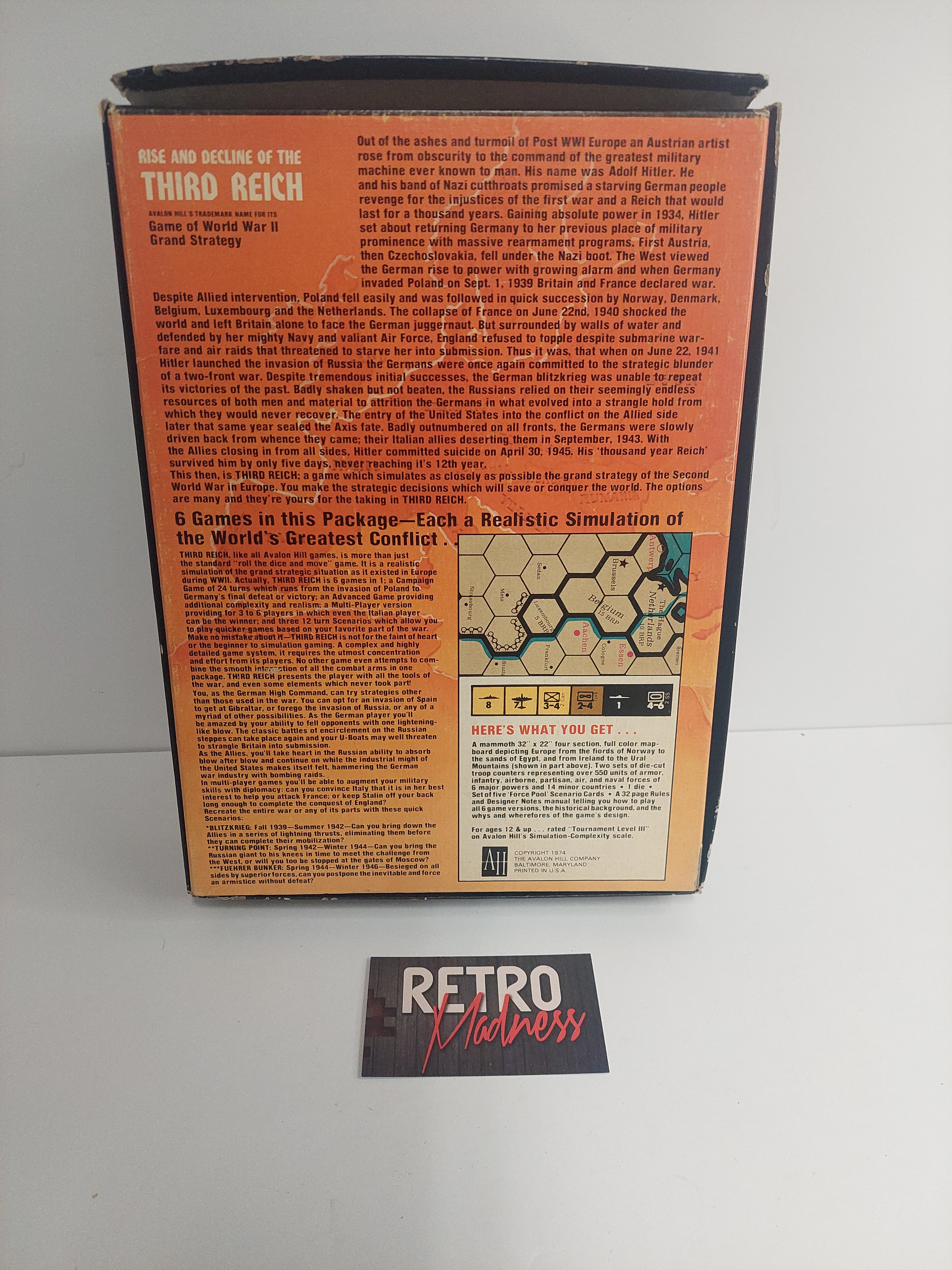 Vintage Rise and Decline of the Thrid Reich Bookcase Game