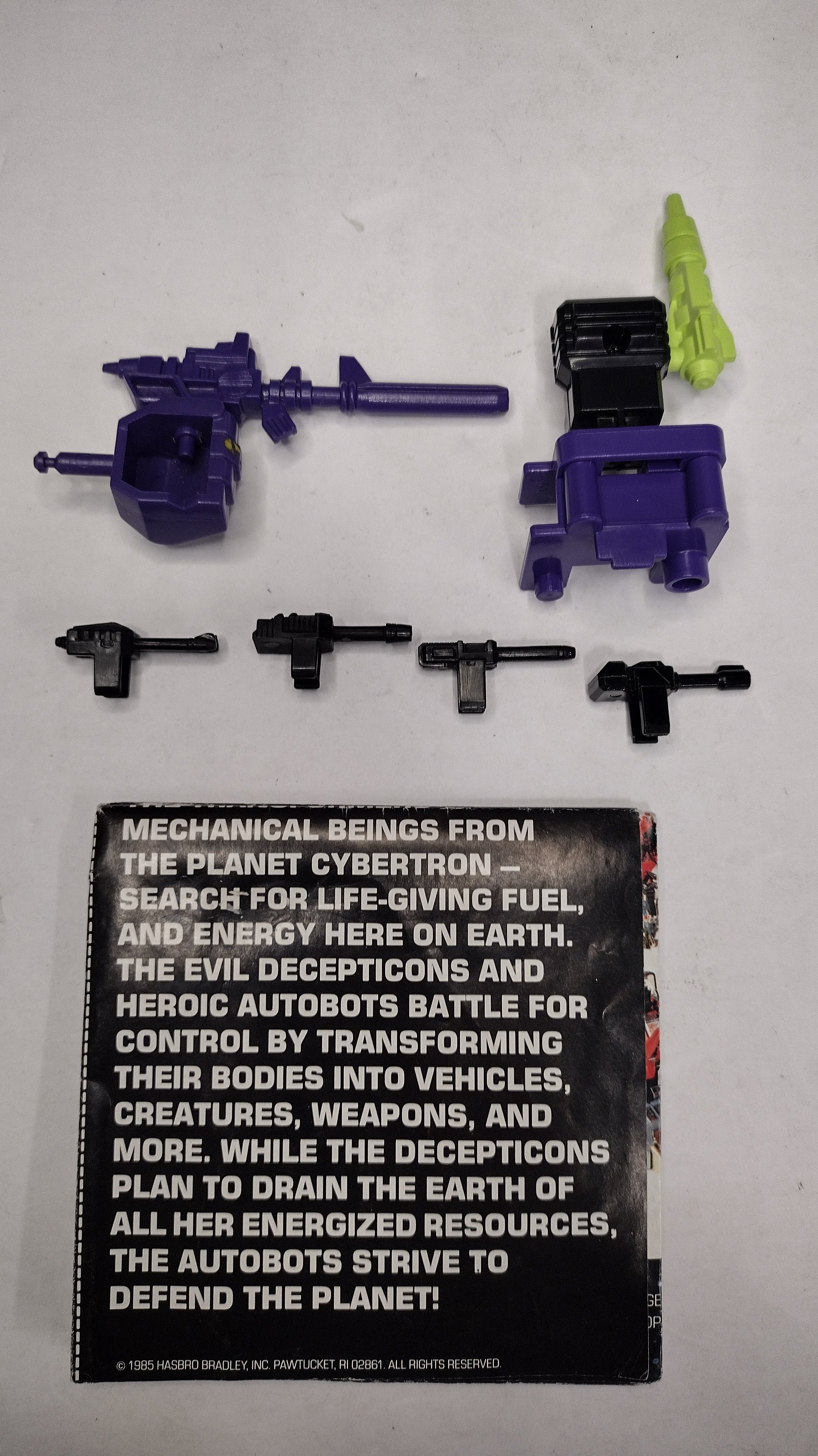 Vintage 1985 Hasbro G1 Transformers Devastator Parts Lot with Original 2-Sided Brochure Poster