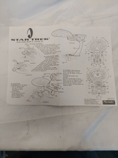 Vintage 1994 Star Trek Generations  Enterprise-D Instructions