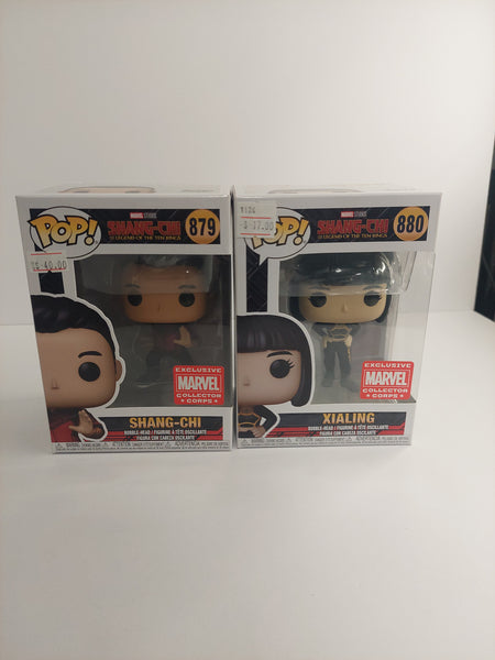 Funko Pop Marvel Shang-Chi 879 and Xialing 880 Collector Corps Exclusive Lot