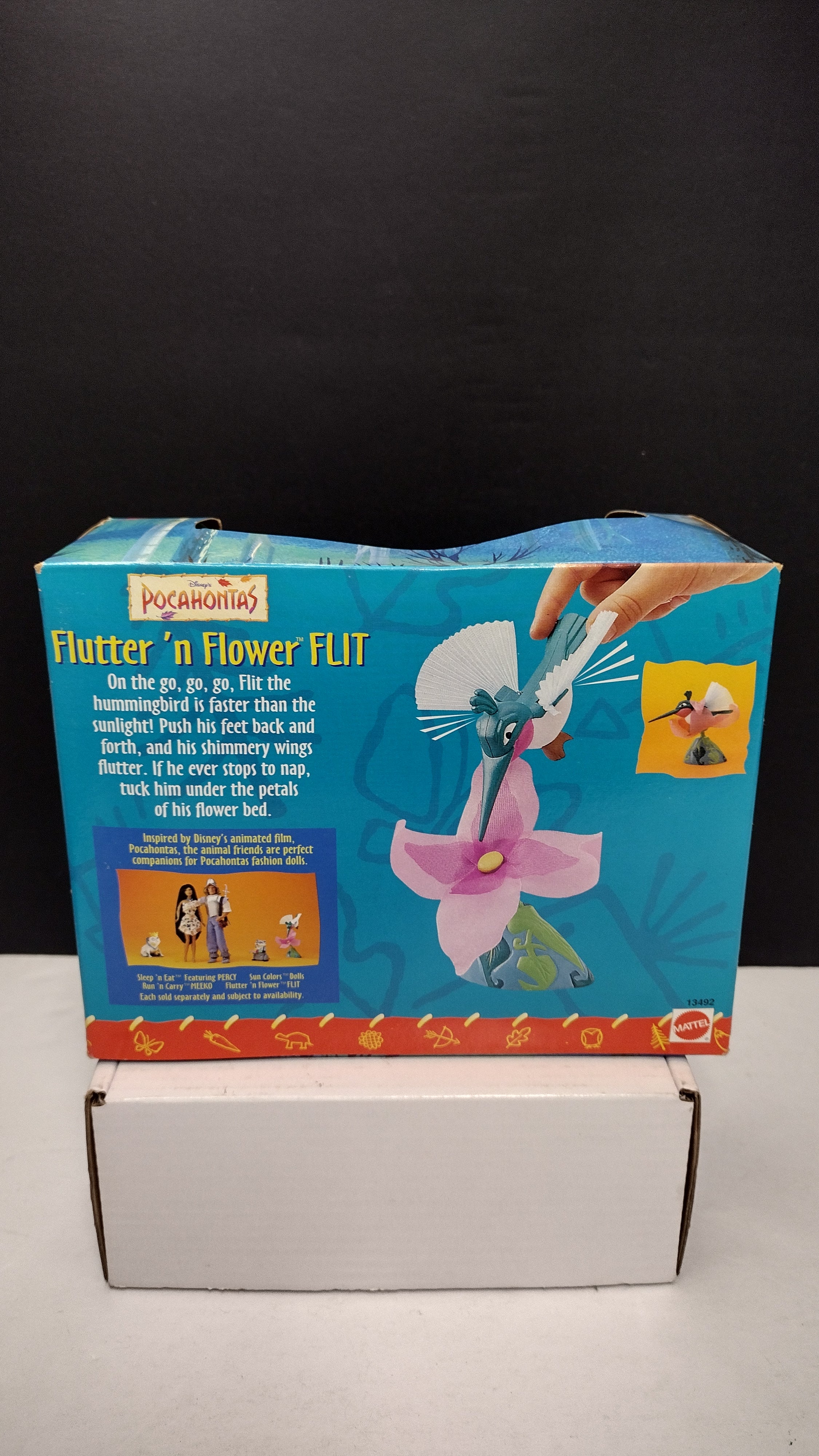 Vintage 1995 Mattel Disney’s Pocahontas: "Flutter 'N FLower" Flit Action Figure – Brand New / Factory Sealed (Slight Card Bowing)