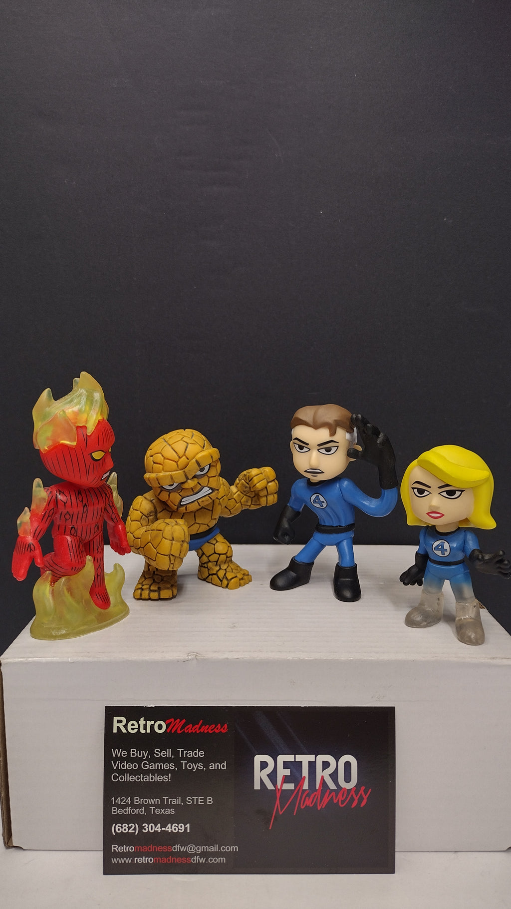 Funko Mystery Minis: Fantastic Four – Complete Team Lot of 4 – Mr. Fantastic, The Thing, Invisible Woman and Human Torch (Loose)