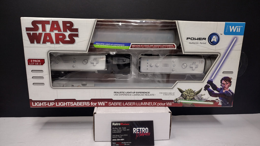 Nintendo Wii Star Wars Light-Up Lightsabers 2-Pack [Anakin Skywalker & Yoda]  (PowerA - Brand New & Factory Sealed)
