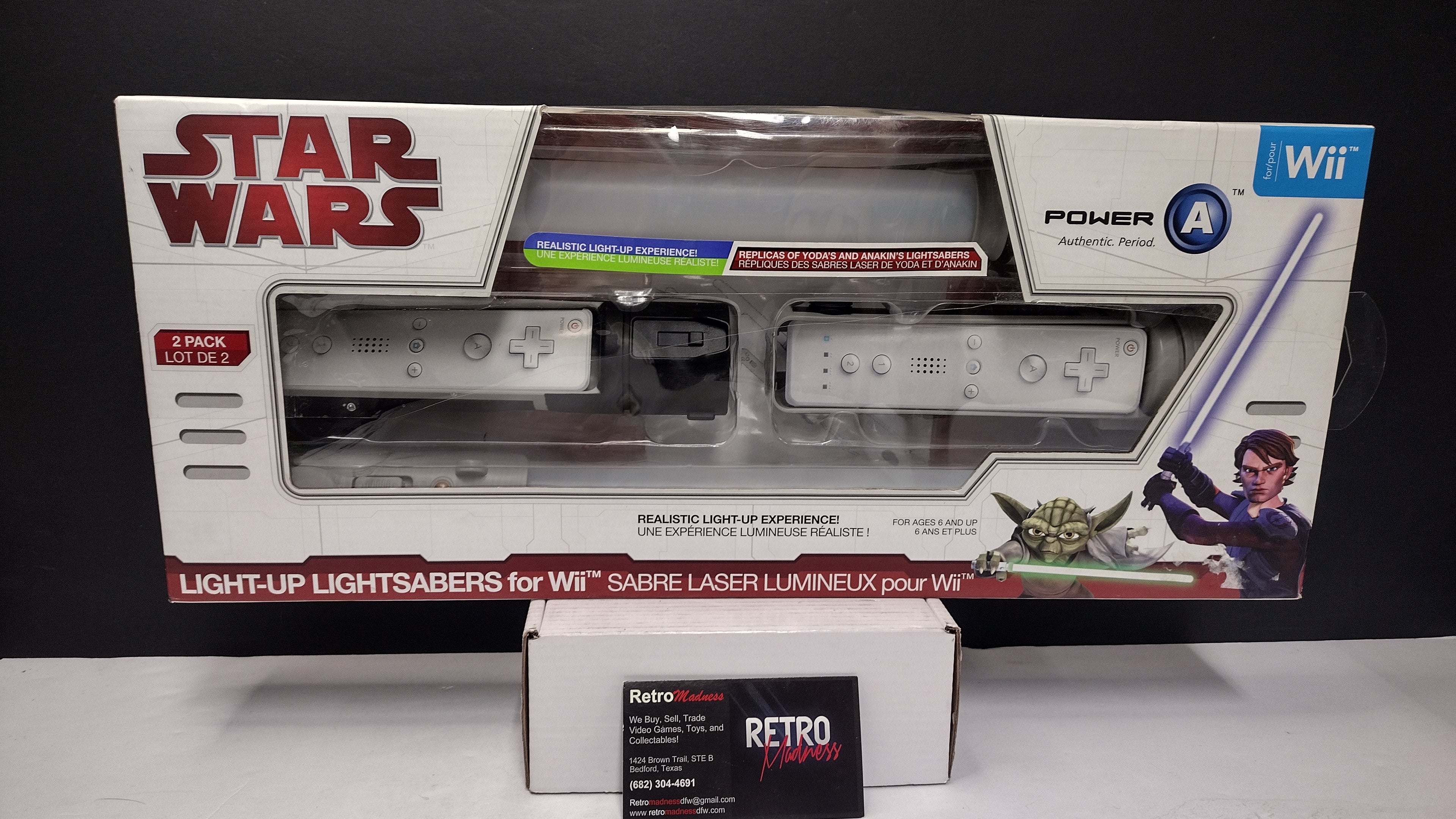 Nintendo Wii Star Wars Light-Up Lightsabers 2-Pack [Anakin Skywalker & Yoda]  (PowerA - Brand New & Factory Sealed)