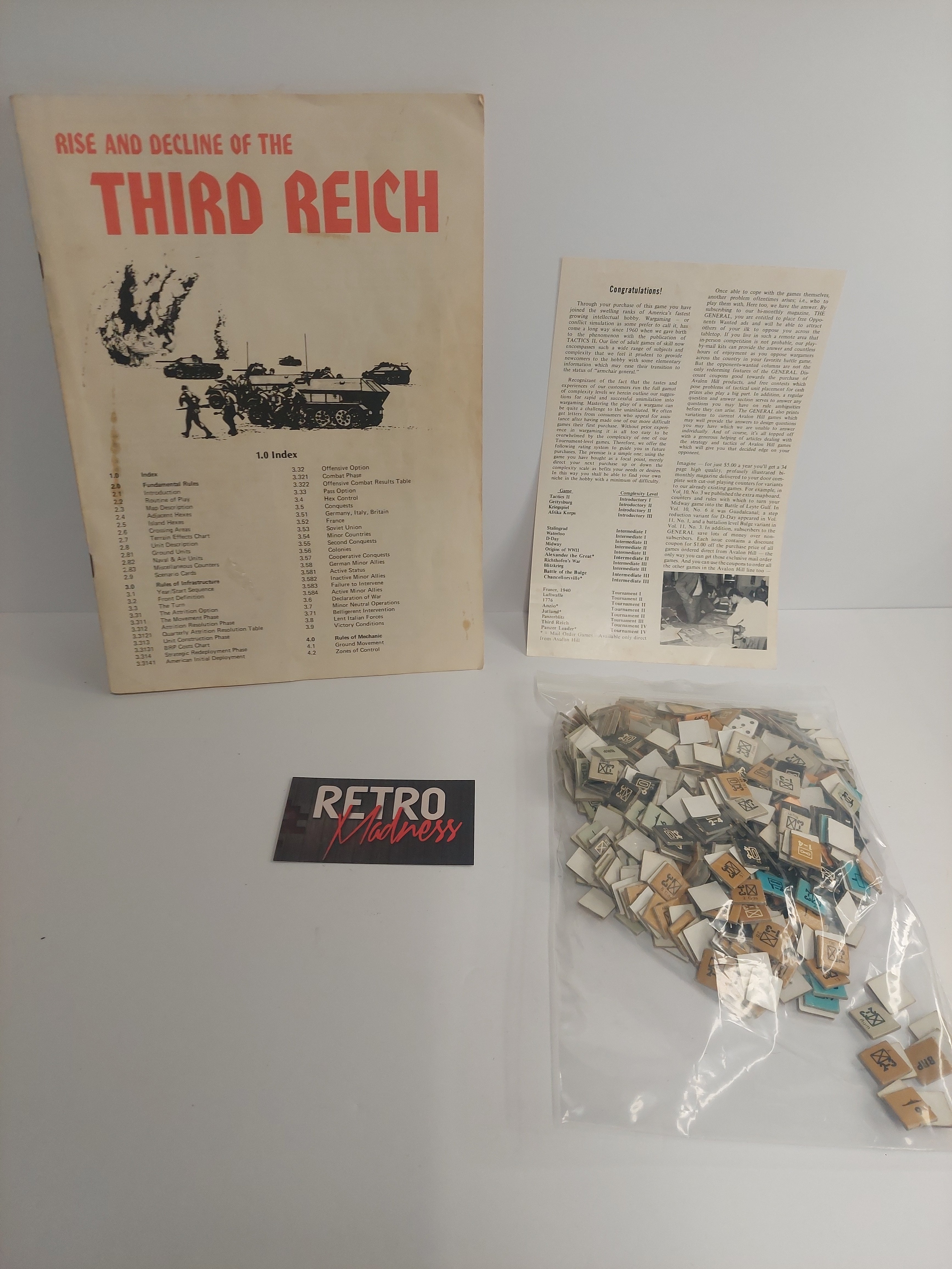 Vintage Rise and Decline of the Thrid Reich Bookcase Game