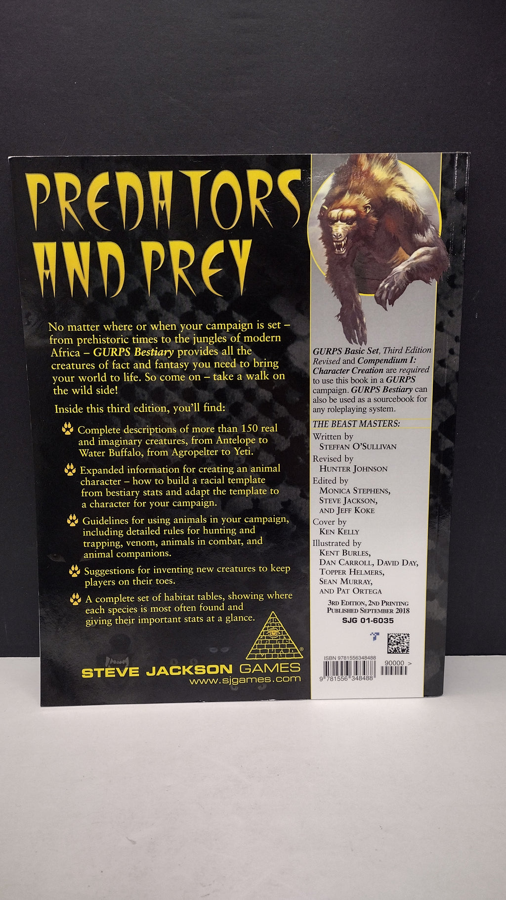 Modern 2018 Steve Jackson Games GURPS Bestiary by Steffan O'Sullivan (Trade Paperback - New)