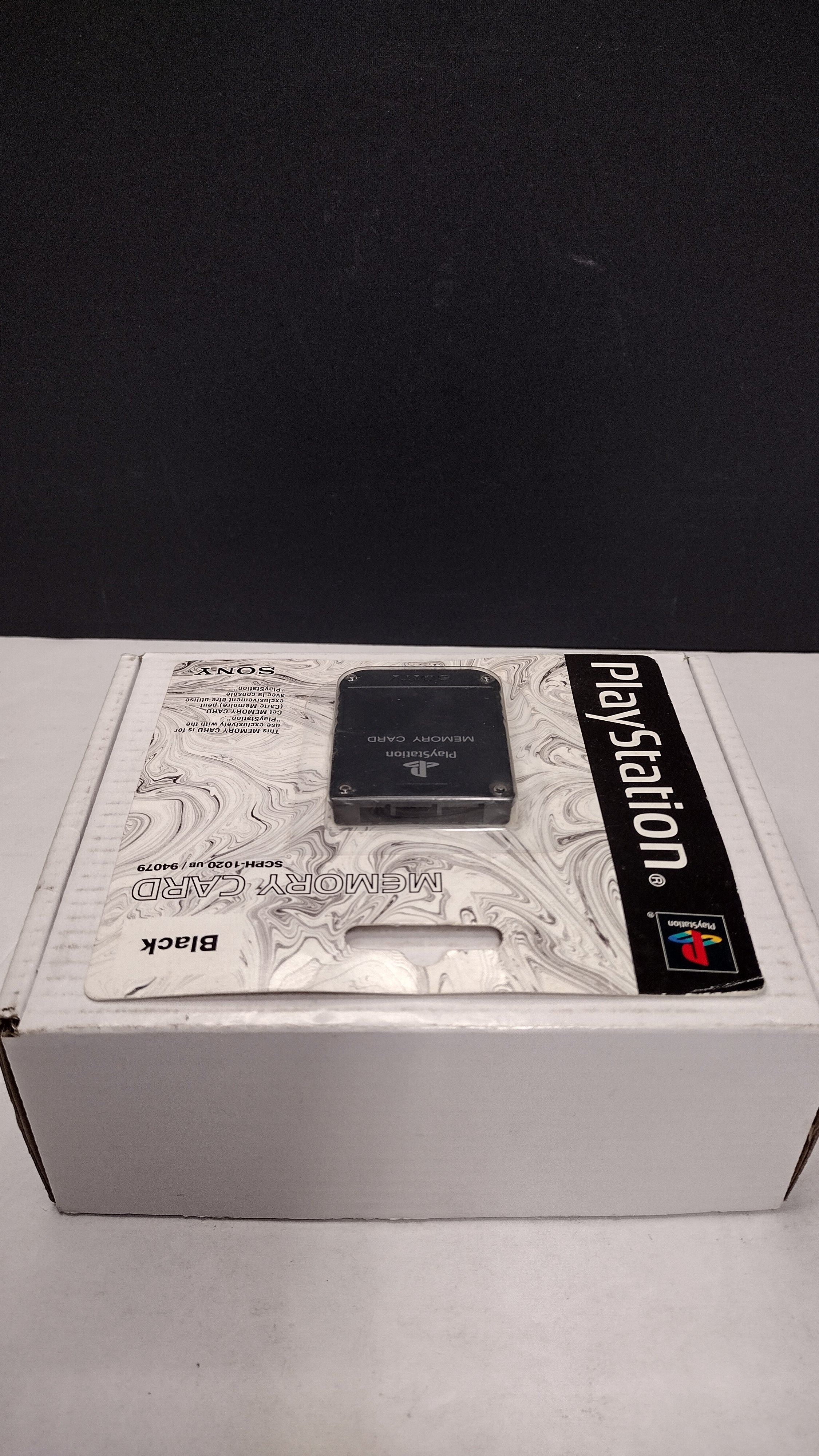 Official Sony PlayStation 1 Memory Card - Black (Model SCPH-1020 / 94079 - Brand New & Factory Sealed)