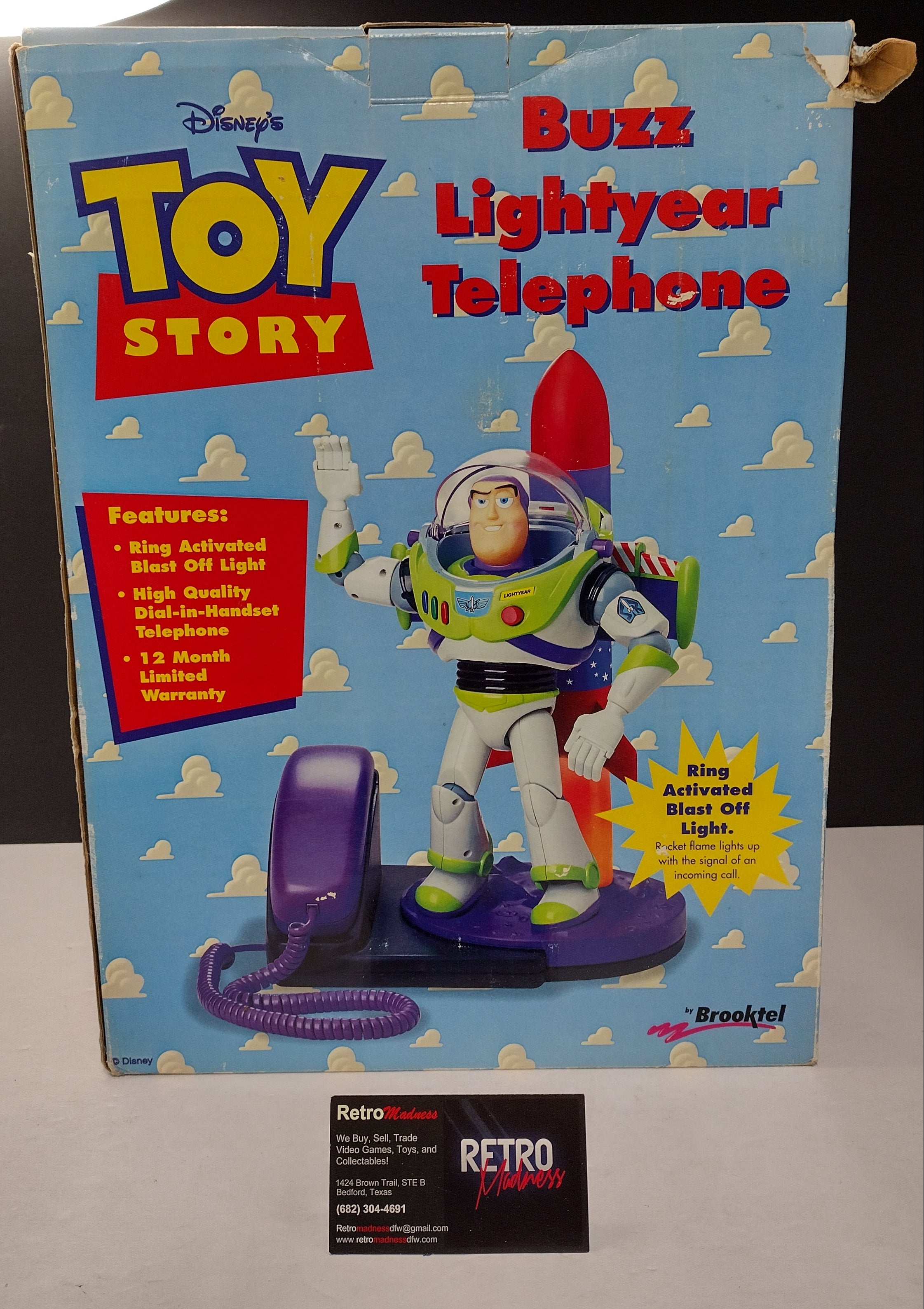 Vintage 1996 Disney Pixar Toy Story Buzz Lightyear Telephone by Brooktel NIB