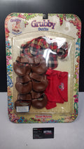Vintage 1987 Worlds of Wonder Grubby Caterpillar Hiking Outfit & Shoes Set (Teddy Ruxpin - Sealed Card)
