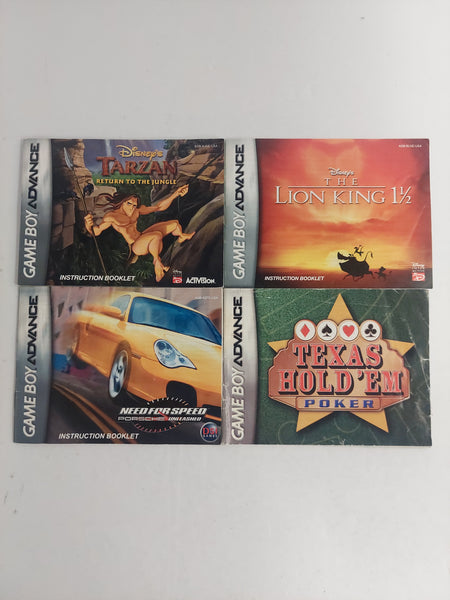 Nintendo Game Boy Advance Manual Instruction Booklet Lot