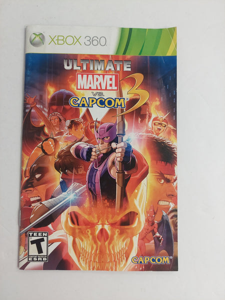 Xbox 360 Ultimate Marvel vs. Capcom 3 Manual ONLY