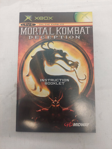 Xbox Mortal Kombat Deception Instruction Booklet Manual ONLY