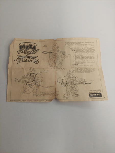 Vintage 1993 Teenage Mutant Ninja Turtles Pizza Tossin Instructions