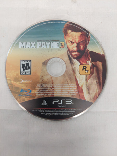 Sony PlayStation 3 PS3 Max Payne 3 Game Disc ONLY