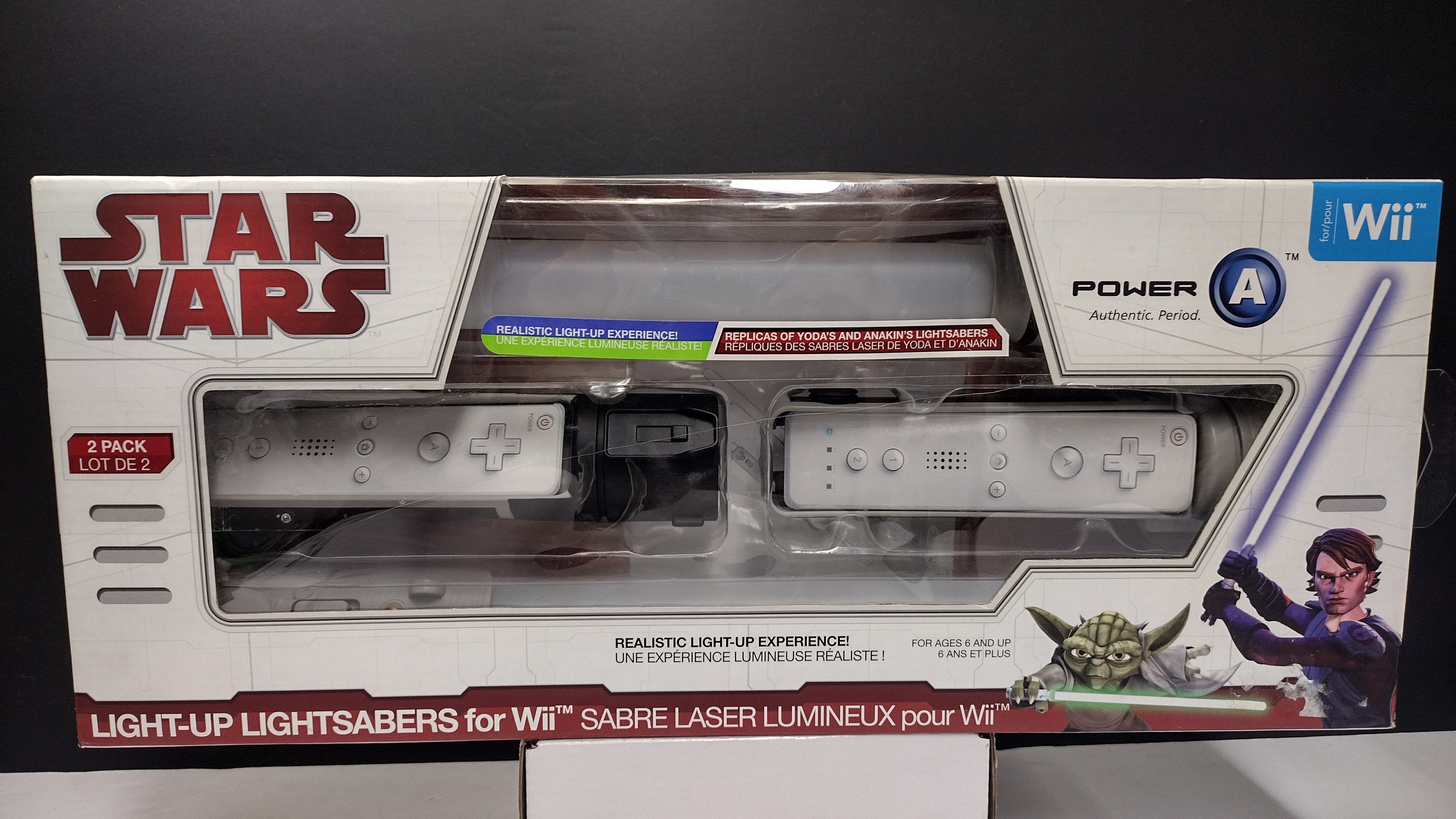 Nintendo Wii Star Wars Light-Up Lightsabers 2-Pack [Anakin Skywalker & Yoda]  (PowerA - Brand New & Factory Sealed)