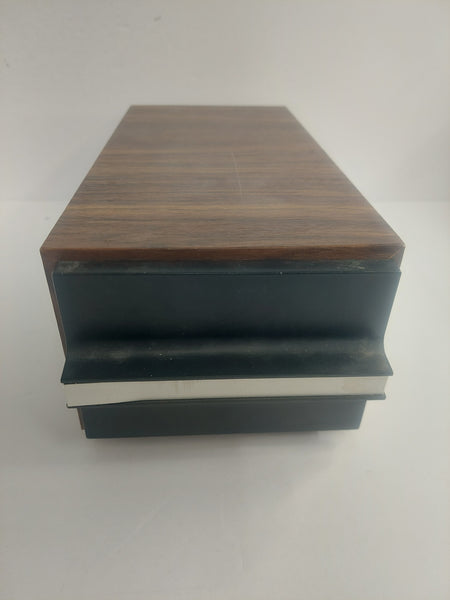 Kenmark Faux Walnut Wood Cassette Tape Storage Case